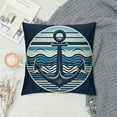 thumbnail image 2 of GOSMITH  Decorative Pillow Cover,Retro Nautical Anchor Throw Lumbar Waist Pillow Case Cushion Cover Home Office Decorative Oblong, 2 of 5