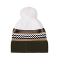 thumbnail image 2 of Qwertyu Winter Hat for Women Men Color Block Beanie with Pom Pom Warm Fleece Lined Dark Green, 2 of 3