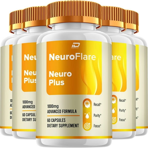 NeuroFlare Capsules – Neuro Flare Natural Ingredients Glycogen Support, 5 Pack, 300 Capsules