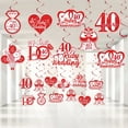 thumbnail image 1 of 24 Pieces 40th Anniversary Hanging Swirls Decorations, 40th Ruby Wedding Anniversary Hanging Swirls Ceiling Decorations for Couple, Happy Anniversary Valentine Party Supplies, 1 of 6