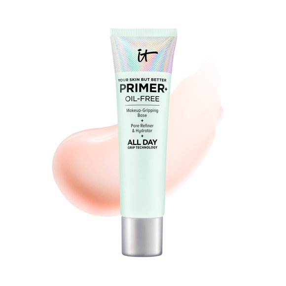 IT Cosmetics Your Skin But Better Makeup Primer+ - Extends Makeup Wear, Hydrates Skin, Refines the Look of Pores - With Glycerin, Bark Extract & Ginge