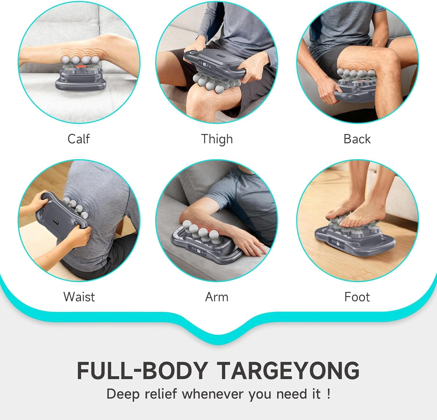 16-Head Deep Tissue Massage Gun with 9 Modes & Quiet Motor for Muscle Pain Relief