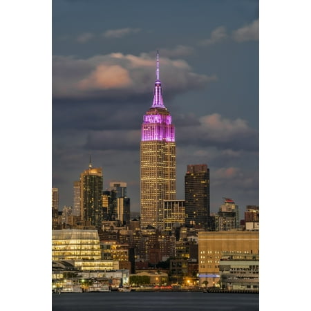 Empire State Building at sunset colour honouring the Cupus Foundation of America New York City New York United States of America Canvas Art - F M Kearney  Design Pics (12 x (Best Of City And Colour)
