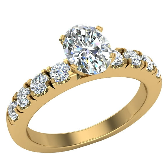 Engagement Rings For Women - Oval Cut 18K Gold 1.20 CT (E,VS) GIA Certificate