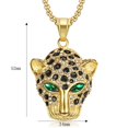 thumbnail image 4 of New HIPHOP Leopard Head Pendant Necklace – Bold, Stylish & Eye-Catching (Gold Red), 4 of 7