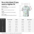 thumbnail image 5 of Rateoe Space With Dino Astronauts Pattern Men's Short Sleeve Classic Shirt, Casual Short-Sleeved Shirt, Lightweight Summer Shirt, Cuban Collar Shirt,Button-Front Shirt-X-Large, 5 of 5