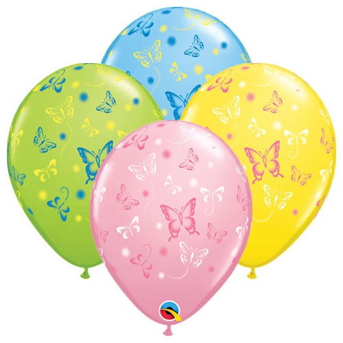 11 inch Qualatex Butterflies Latex Balloons (6 Pack) - Party Supplies Decorations
