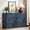 Blue, variant on LELELINKY 48" Fluted 6-Drawer Dresser with Metal Handle, Modern Farmhouse Chest for Bedroom, Blue