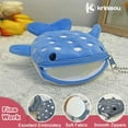 thumbnail image 2 of Kwuty Whale Shark Coin Purse, 2 Pcs Plush Coin Pouch, Cute Kawaii Wallet with Zipper Keychain, Small Embroidered Fish Sea Animal Change Purse for Women, 2 of 9
