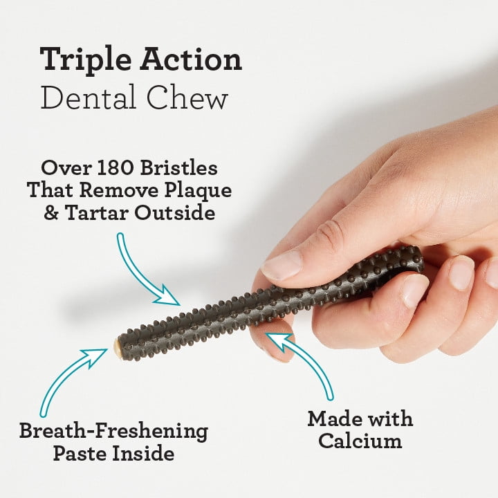 DreamBone Triple Action Dental Sticks Made with Bone Charcoal, Rawhide-Free Chews for Dogs, 18 Count
