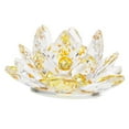 thumbnail image 3 of Crystal Lotus Flower Crafts Paperweights Glass Lotus Model Yellow, 3 of 8