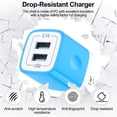 thumbnail image 7 of 2.1A Dual Port USB C Charger Block, Fast Wall Charger Plug with 2-Pack 6FT Type C Charging Cables, Phone Charger Adapter Compatible with iPhone 17 16 15 14 Samsung Galaxy Android Phones, Blue, 7 of 7