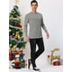 thumbnail image 4 of Camiseta a rayas para hombre, manga larga, cuello redondo, camiseta básica a rayas Negro S, 4 of 6