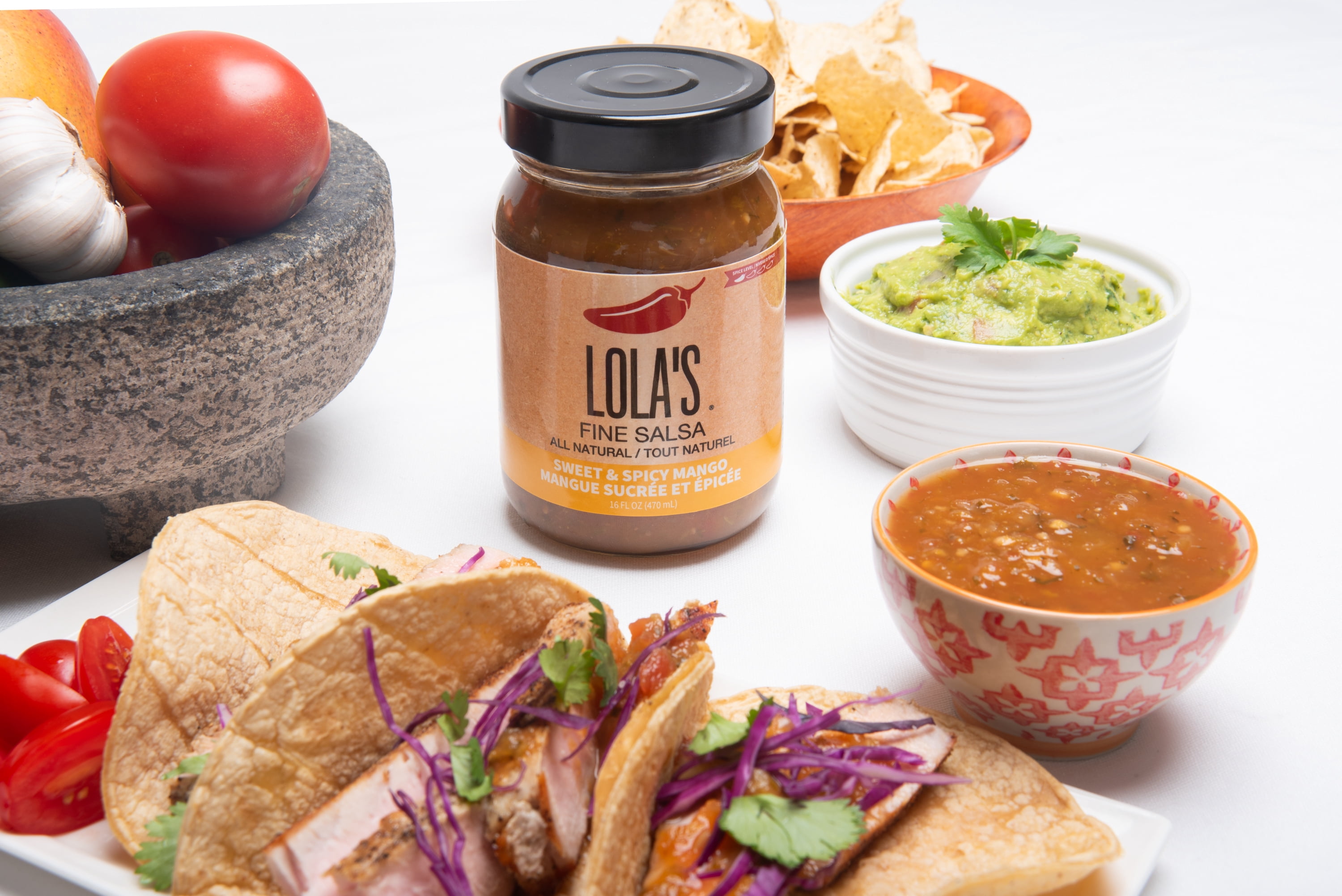 (3 pack) Lola's Fine Salsa - Sweet N Spicy Mango 16 oz
