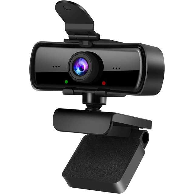 1080P HD Webcam with Microphone and Privacy Cover, USB Plug & Computer Camera, 120° Wide Angle Fixed Web Camera for Video Conferencing, Online Learning, Streaming and Gaming