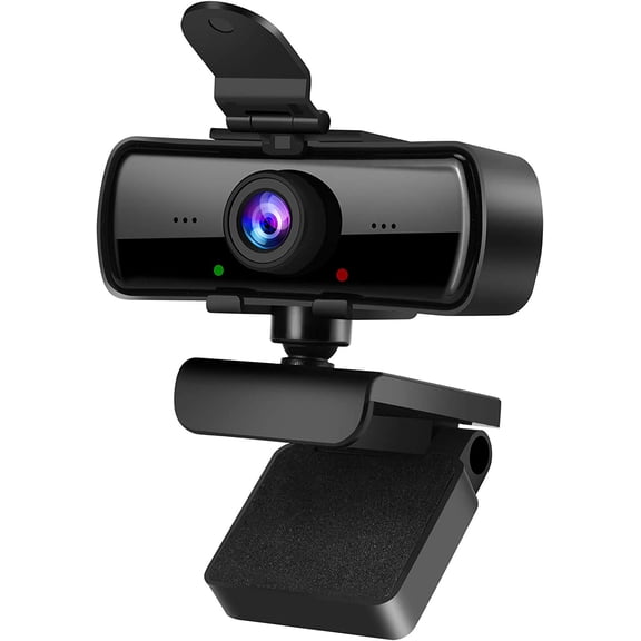1080P HD Webcam with Microphone and Privacy Cover, USB Plug & Play Computer Camera, 120° Wide Angle Fixed Focus Web Camera for Video Conferencing, Online Learning, Streaming and Gaming