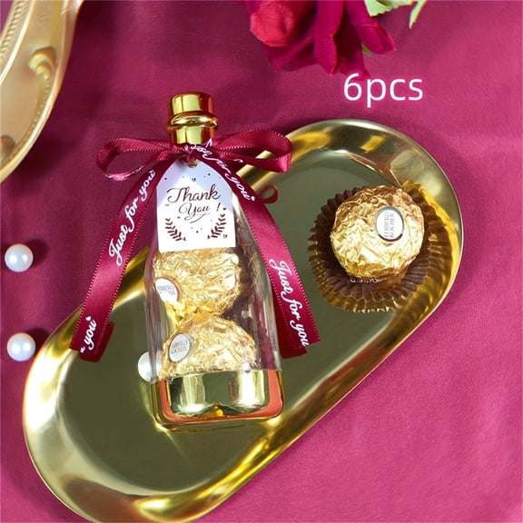 6-Pack Champagne Bottle Candy Box - Wedding, Birthday & Party Favor Packaging Set