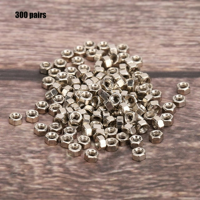Eyeglasses 300 Pairs Rimless Glasses Screw Hex Nuts 1.4 Nut Eyeglasses Repairing Parts