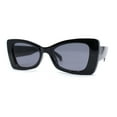 thumbnail image 2 of Womens Narrow Butterfly Mod Fashion Sunglasses All Black, 2 of 4