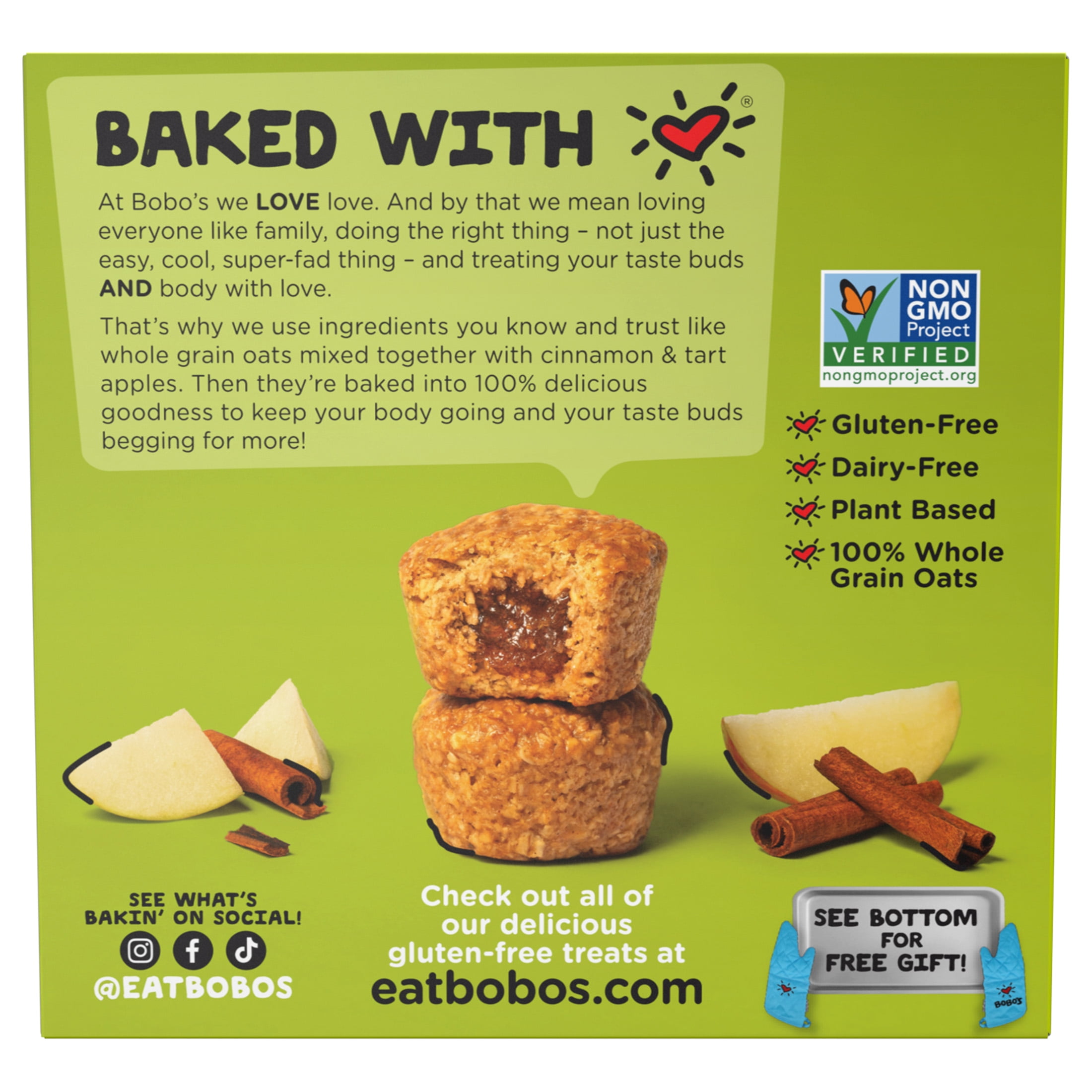 (3 pack) Bobo's Oat Bites, Apple Pie Stuff'd, 5 Pack of 1.3 oz bars