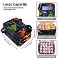 thumbnail image 3 of Dinosaur Double Layered Insulated Lunch Bag with Two Compartments for Hand Carrying - Large Capacity Refrigerated Meal Bag, 3 of 6