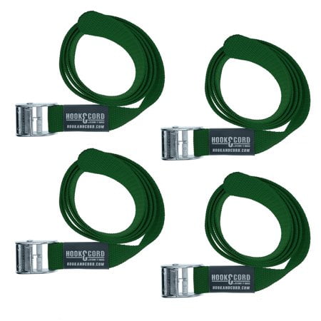 SECURE IT QUICK Sangles & Boucles - Cinch CAM à Nouer Utilitaire Sangles de Fixation - 1 Pouces" Large Sangle Robuste (48 Pouces" CAM - 4 PK Vert)