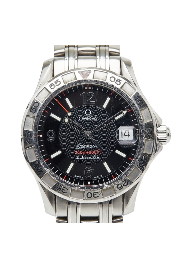 Pre-Owned Omega Seamaster Omegamatic Watch 2516.50 Quartz Black Dial Stainless Steel Men's OMEGA