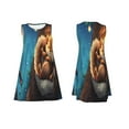 thumbnail image 7 of Wukai Squirrel Sleeping In Tree Print Women's Sleeveless Dress, Loose Fit Casual Dress for Women, Comfortable Sleeveless Summer Dress, 7 of 7