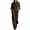 Brown, variant on Women's Long Sleeve Cargo Jumpsuit Casual Overalls with Pocket | Turn-Down Collar,Button Down,Comfort Fabric,One Piece Long Pant Jumpsuit Romper,Utility Work Suit QURATI