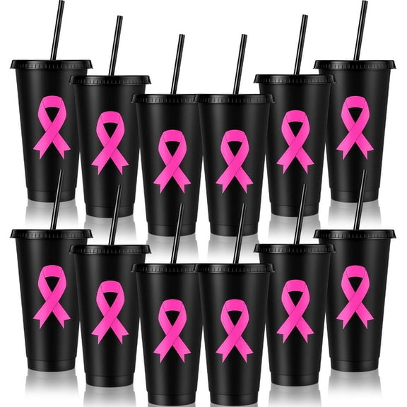 24 Pcs Halloween Cups with Lids and Straws Skeleton Halloween Plastic Cups 24 Oz Bulk Black Mugs for Kids Adult Spooky Skeleton Theme Halloween Party Holiday Supplies