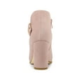 thumbnail image 2 of BLISSFUL STEP Women's Boots Heart Buckle Side Zip Block Heels Ankle Boots Dust Pink 7, 2 of 7