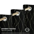 thumbnail image 3 of Deconovo Window Curtains Wave Line with Dots Gold Foil Print Design Grommet Blackout Curtains for Kitchen 52 x 45 inch Black 2 Panels, 3 of 7