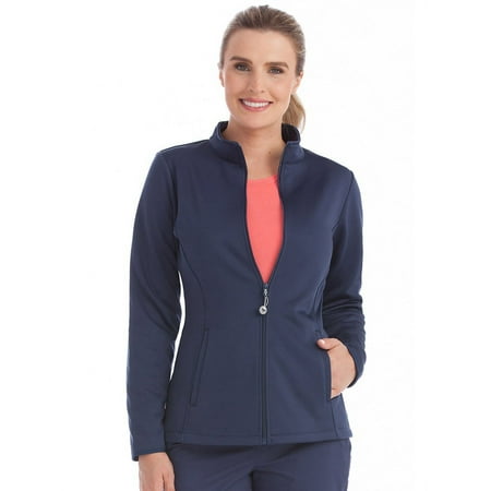 Activate by Med Couture Women's Med Tech Zip Front Solid Scrub Jacket