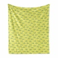 thumbnail image 1 of Turtle Soft Flannel Fleece Throw Blanket, Nursery Children Cartoon Pattern Abstract Tortoise Pattern Woodland Fauna, Cozy Plush for Indoor and Outdoor Use, 50" x 60", Green and Yellow, by Ambesonne, 1 of 6