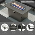 thumbnail image 5 of Gotland 5 Seats Outdoor Metal Patio Furniture Set with 2 Swivel Rocking Chairs&55,000 BTU Gas Fire Pit Table w/Glass Wind Guard Patio Conversation Sectional Sofa Sets-Black, 5 of 8