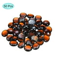 thumbnail image 3 of Uxcell Decorative Flat Glass Marbles 17-19mm Rock Vase Filler Dark Amber for Fish Tank Table Scatter Decor, 50Pcs, 3 of 5