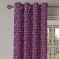 thumbnail image 2 of Ambesonne I Love You Grommet Curtain, Romance Pattern Heart, 50" x 96", Magenta Dark Grey, 2 of 6