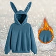 thumbnail image 2 of UJNDER Womens Autumn Winter Casual Cute Solid Hoodie Coat Jacket Sweatshirt Blue L, 2 of 9