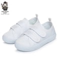 thumbnail image 5 of Zapatos de lona para niños, uniforme escolar, zapatillas blancas con cordones y cinta mágica para niños, niñas, estudiantes, guardería, 5 of 5