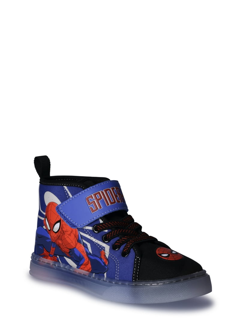 Spiderman Little Big Boys Lighted Hi Top Sneakers, Sizes 10-4