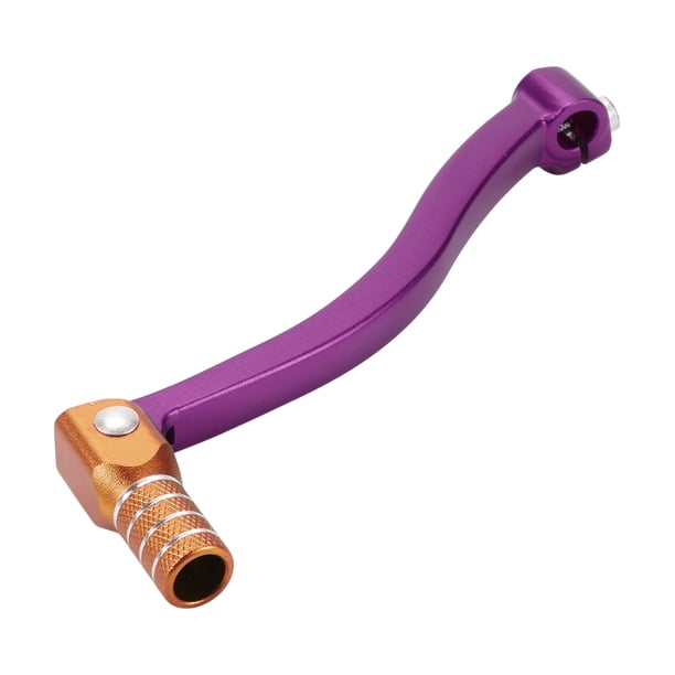 Palanca de cambio de motocicleta plegable para Kayo T6, aleación de aluminio, palanca de cambio, brazo de palanca morada con cabeza naranja y anillo de tono plateado