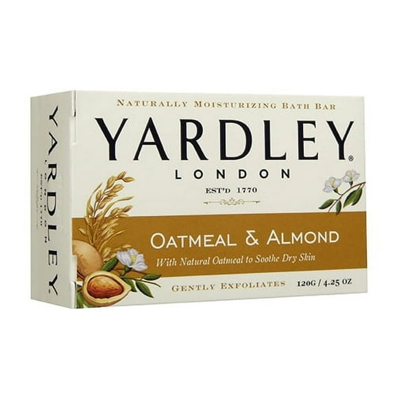 Yardley London Natural Oatmeal And Almond, Moisturizing Bar Soap - 4.25 Oz
