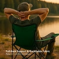 thumbnail image 5 of OVENTE Portable Camping Folding Chair with Heavy Duty Steel Frame, Arm Rest, Mesh Cup Holder and Carry Bag, Outdoor Foldable Seat Ideal for Fishing, Hiking, Travel, Picnic and Beach, Green CHR001G, 5 of 10