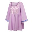thumbnail image 4 of Blusa vintage para mujer, cuello cuadrado, acampanada, media manga, cómoda, elegante, suelta, i Abanopi Mujeres blusa vintage, 4 of 7