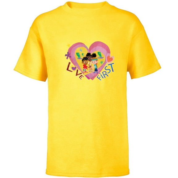 Disney Rise Up, Sing Out Love First - Short Sleeve T-Shirt for Kids - Customized-Yellow