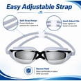 thumbnail image 4 of Adult Unisex Swim Goggles, Mirror Coated Swimming Goggles with Adjustable Strap for Pool and Training, TIKA, 4 of 7