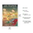 thumbnail image 2 of Paris Tokio (Tokyo) - France - Mt. Fuji And Cherry Blossoms - Vintage Airline Travel Poster c.1952 - Master Art Print 10in x 14in, 2 of 4