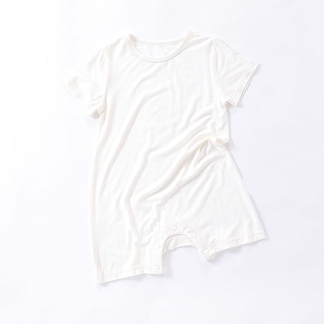 BLCHUNen Barboteuses pour Bébés Filles Garçons Manches Courtes Col Rond Extensible Respirant Sortie Décontracté Tendance Été Combinaisons pour Bébés pour Nourrissons