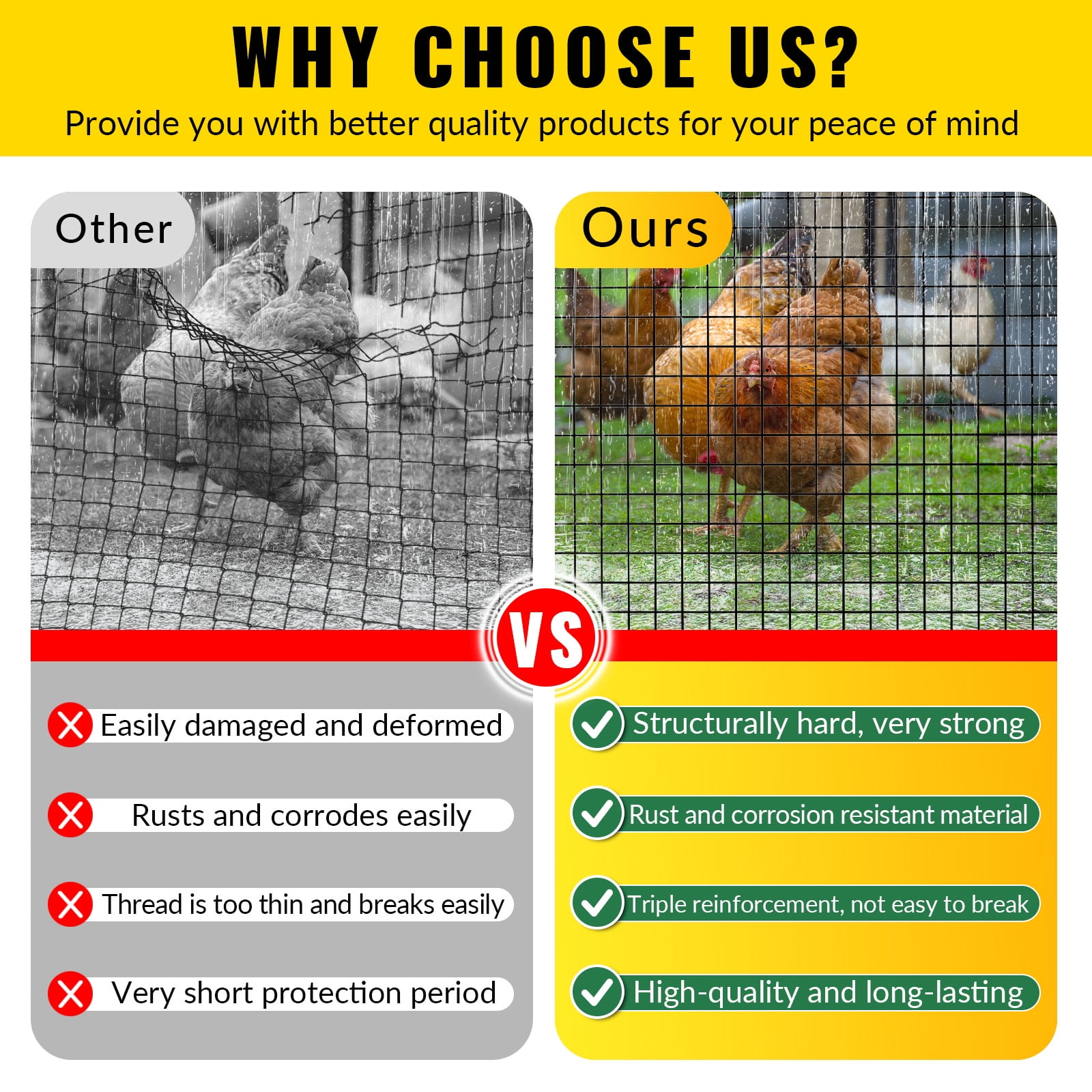 Hardware Cloth 1/2 inch 48 x 100 ft Heavy Duty Black Chicken Wire Fencing 19 Gauge Vinyl Coated Welded Wire Mesh Roll PVC Hardware Cloth Chicken Wire Fencing Garden Fence Tree Guard