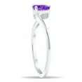 thumbnail image 3 of SZUL Women's Solitaire Amethyst Wave Ring in 10K White Gold, 3 of 5